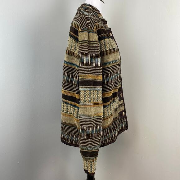 Vintage White Stag Tapestry Jacket Large Cottagecore Gandmacore - Picture 2 of 7